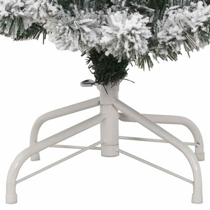 vidaXL Artificial Hinged Christmas Tree Green and White 120 cm - Gre - 55 x 55 x 120 cm - 144572