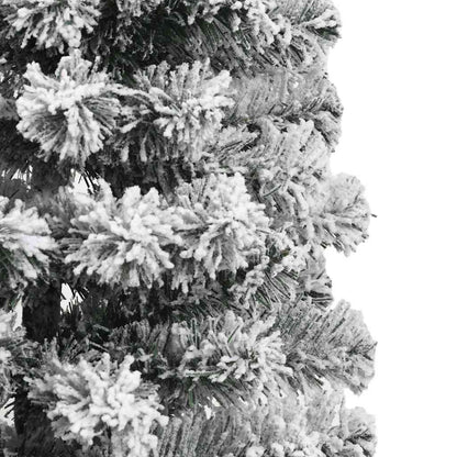 vidaXL Artificial Hinged Christmas Tree Green and White 120 cm - Gre - 55 x 55 x 120 cm - 144577