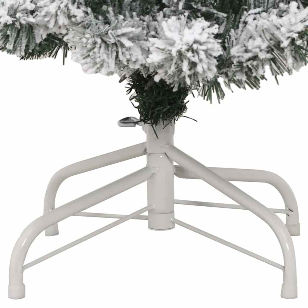 vidaXL Artificial Hinged Christmas Tree Green and White 120 cm - Gre - 55 x 55 x 120 cm - 144577
