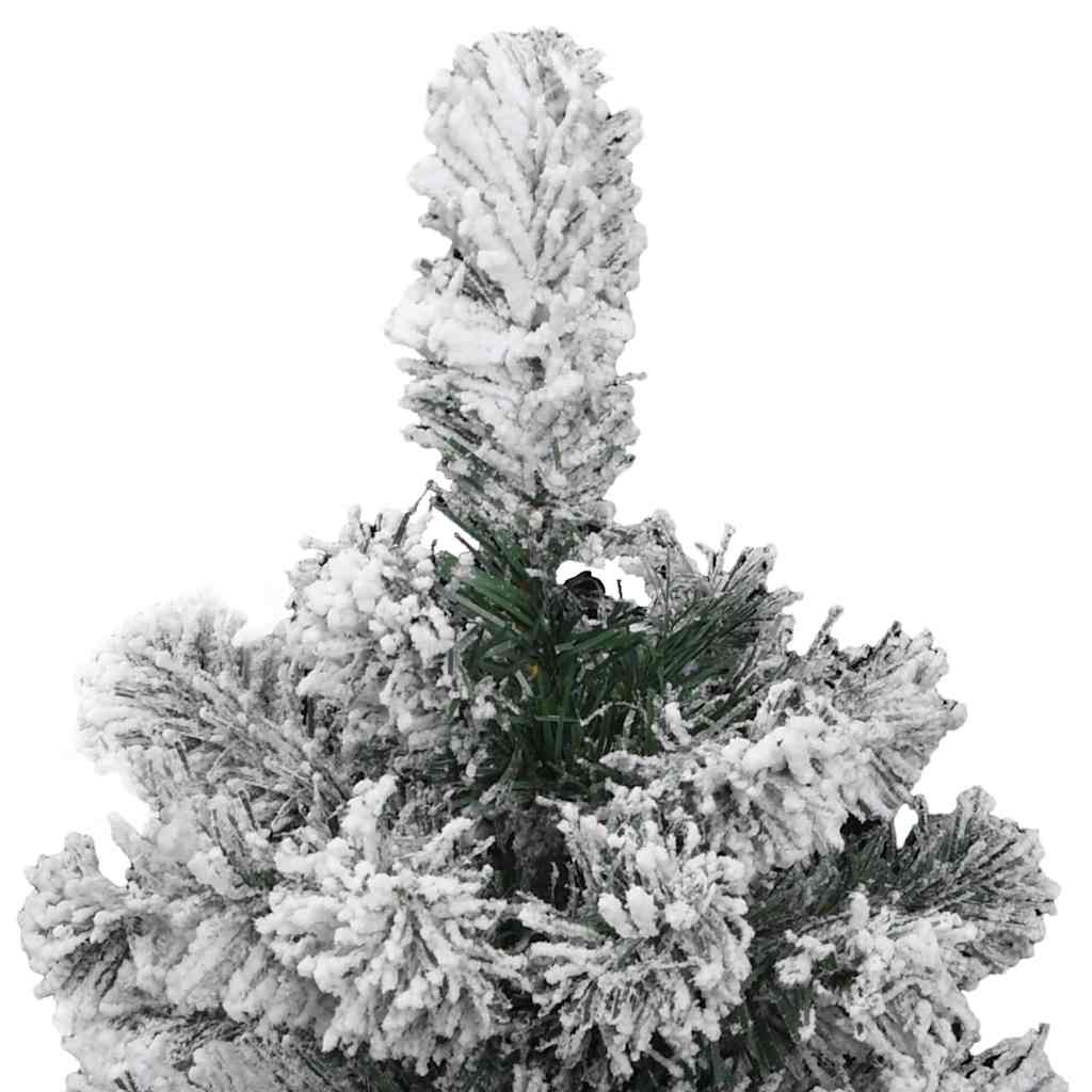 vidaXL Artificial Hinged Christmas Tree Green and White 150 cm - Gre - 65 x 65 x 150 cm - 144597