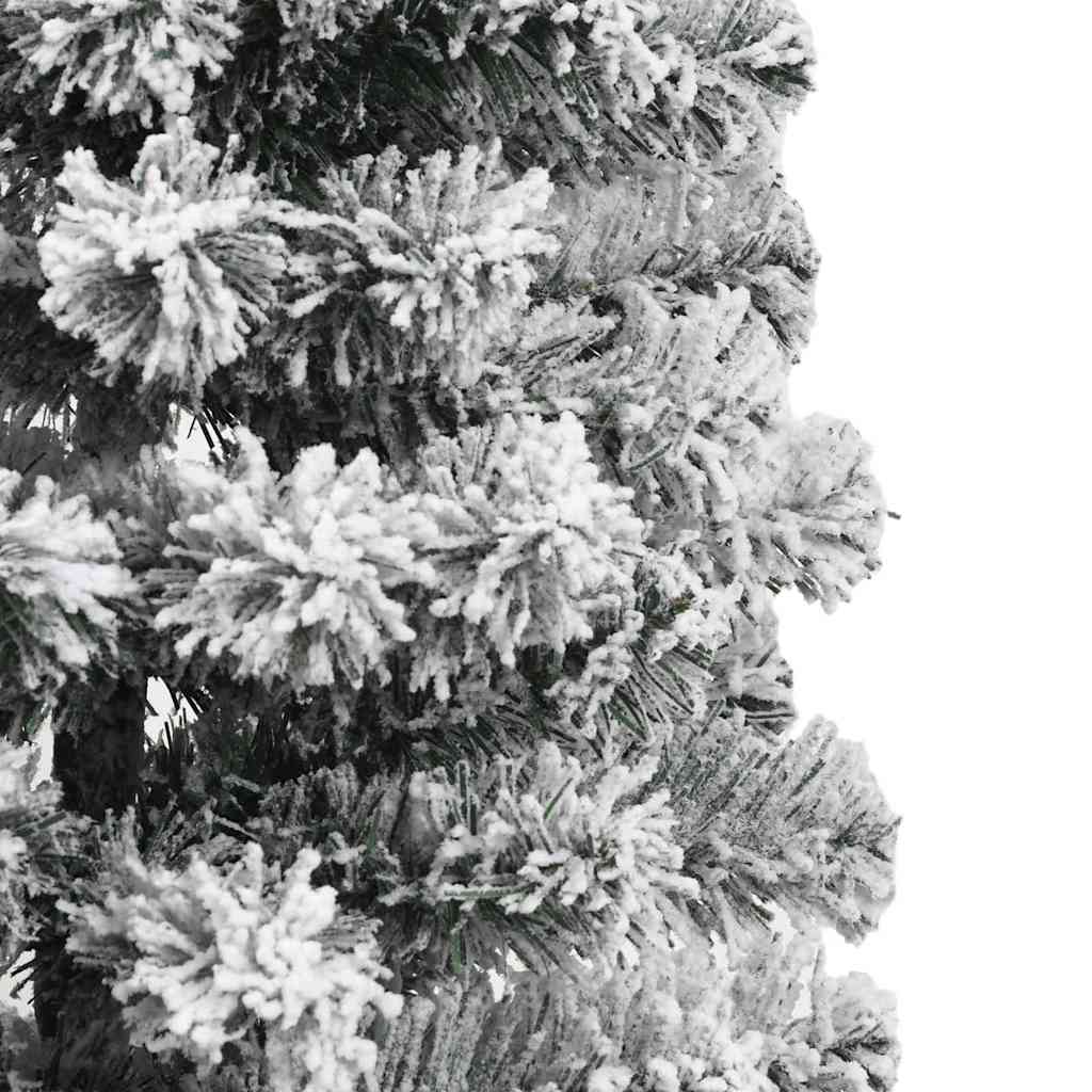 vidaXL Artificial Hinged Christmas Tree Green and White 150 cm - Gre - 65 x 65 x 150 cm - 144598