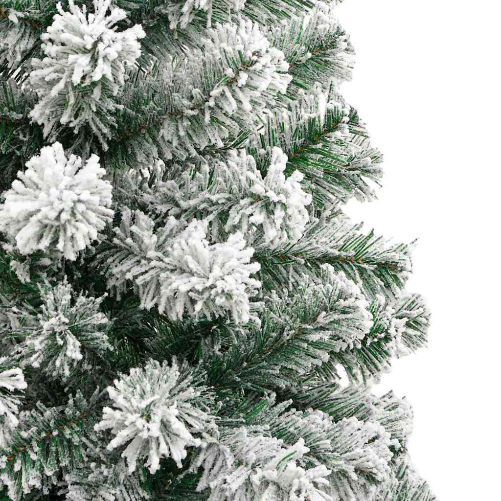 vidaXL Artificial Hinged Christmas Tree Green and White 180 cm - Gre - 75 x 75 x 180 cm - 144658