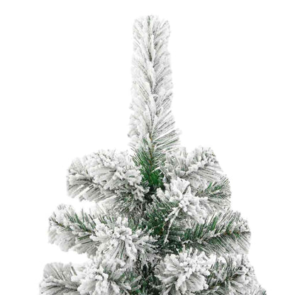 vidaXL Artificial Hinged Christmas Tree Green and White 240 cm - Gre - 100 x 100 x 240 cm