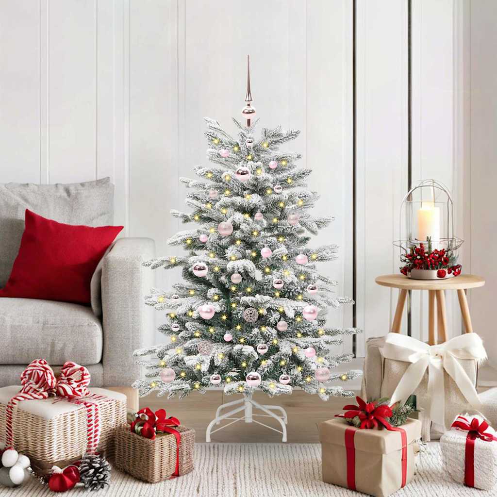 vidaXL Artificial Hinged Christmas Tree White 120 cm PE and PVC - 46878