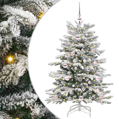 vidaXL Artificial Hinged Christmas Tree White 120 cm PE and PVC - 46878