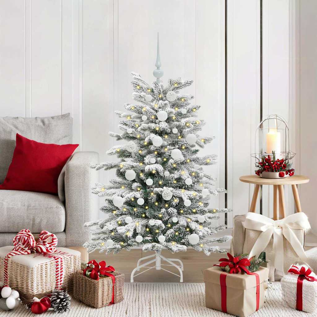 vidaXL Artificial Hinged Christmas Tree White 120 cm PE and PVC - 46891
