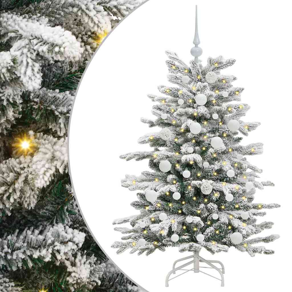 vidaXL Artificial Hinged Christmas Tree White 120 cm PE and PVC - 46891