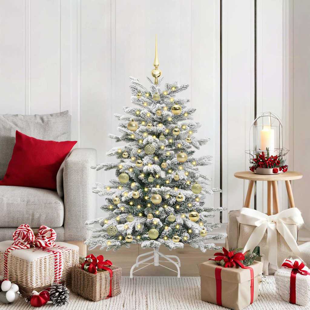 vidaXL Artificial Hinged Christmas Tree White 120 cm PE and PVC - 46895