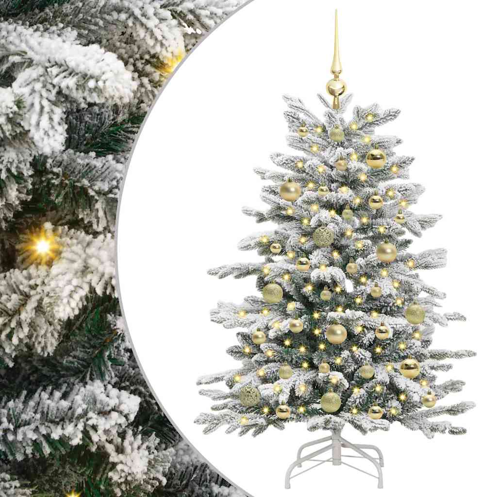 vidaXL Artificial Hinged Christmas Tree White 120 cm PE and PVC - 46895