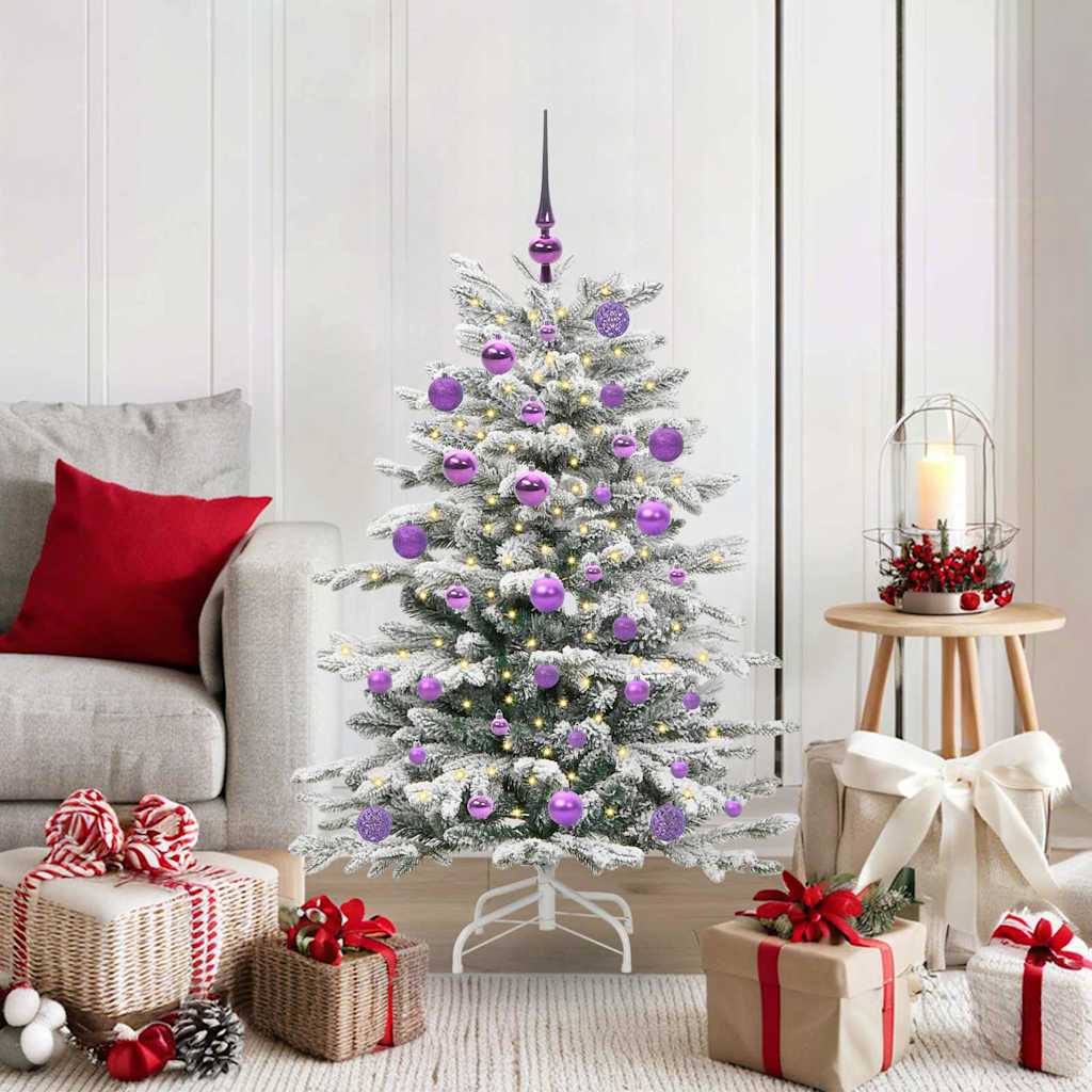 vidaXL Artificial Hinged Christmas Tree White 120 cm PE and PVC - 46902