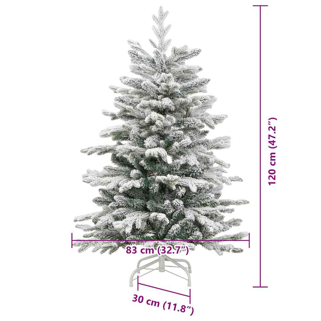 vidaXL Artificial Hinged Christmas Tree White 120 cm PE and PVC - 46911