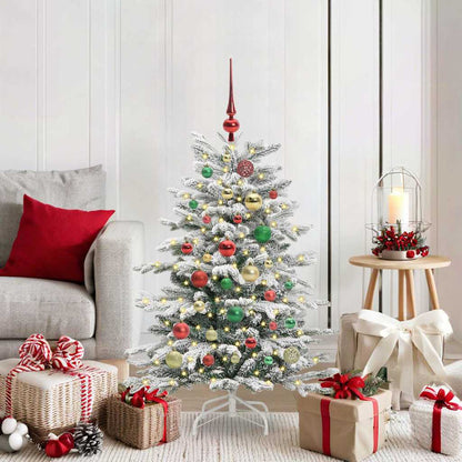 vidaXL Artificial Hinged Christmas Tree White 120 cm PE and PVC - 46912