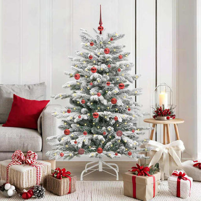 vidaXL Artificial Hinged Christmas Tree White 150 cm PE and PVC - 46914