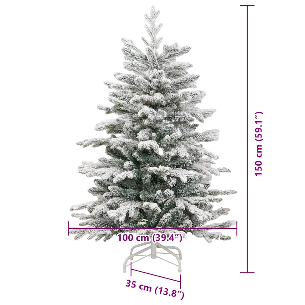 vidaXL Artificial Hinged Christmas Tree White 150 cm PE and PVC - 46914