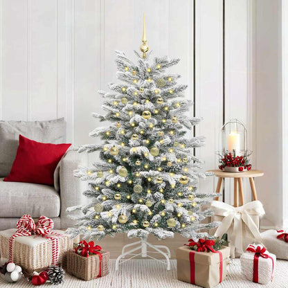 vidaXL Artificial Hinged Christmas Tree White 150 cm PE and PVC - 46988