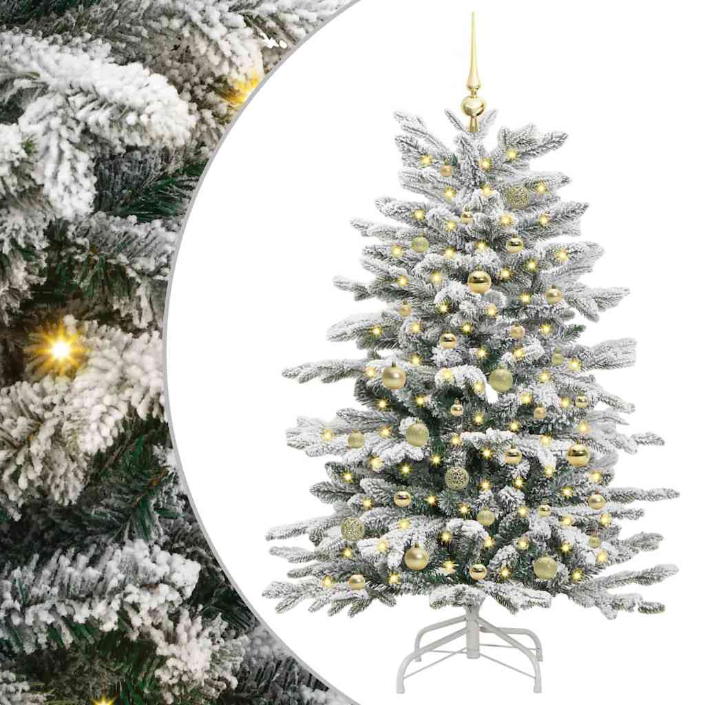 vidaXL Artificial Hinged Christmas Tree White 150 cm PE and PVC - 46988