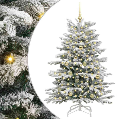 vidaXL Artificial Hinged Christmas Tree White 150 cm PE and PVC - 46988