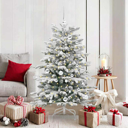 vidaXL Artificial Hinged Christmas Tree White 150 cm PE and PVC - 46991