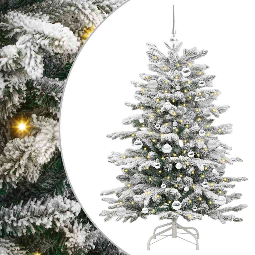 vidaXL Artificial Hinged Christmas Tree White 150 cm PE and PVC - 46991