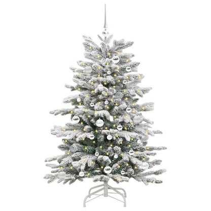 vidaXL Artificial Hinged Christmas Tree White 150 cm PE and PVC - 46991