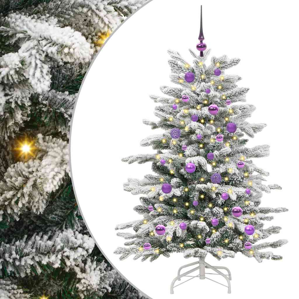 vidaXL Artificial Hinged Christmas Tree White 150 cm PE and PVC - 47004