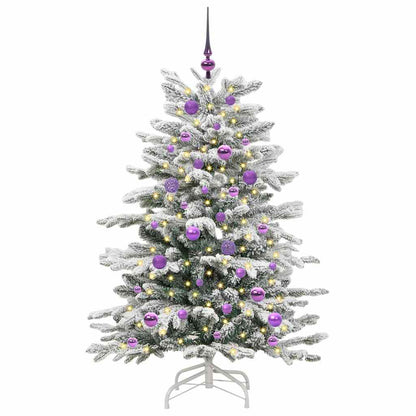 vidaXL Artificial Hinged Christmas Tree White 150 cm PE and PVC - 47004