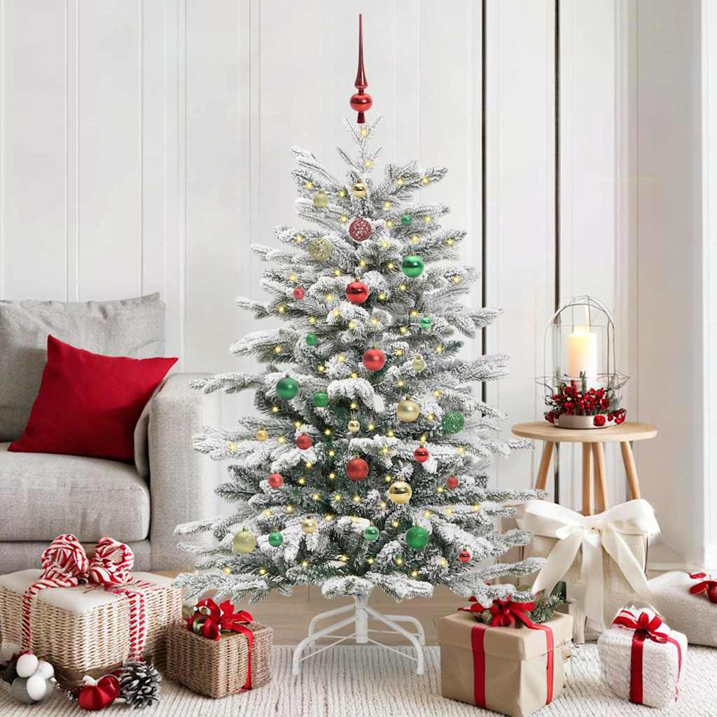vidaXL Artificial Hinged Christmas Tree White 150 cm PE and PVC - 47017
