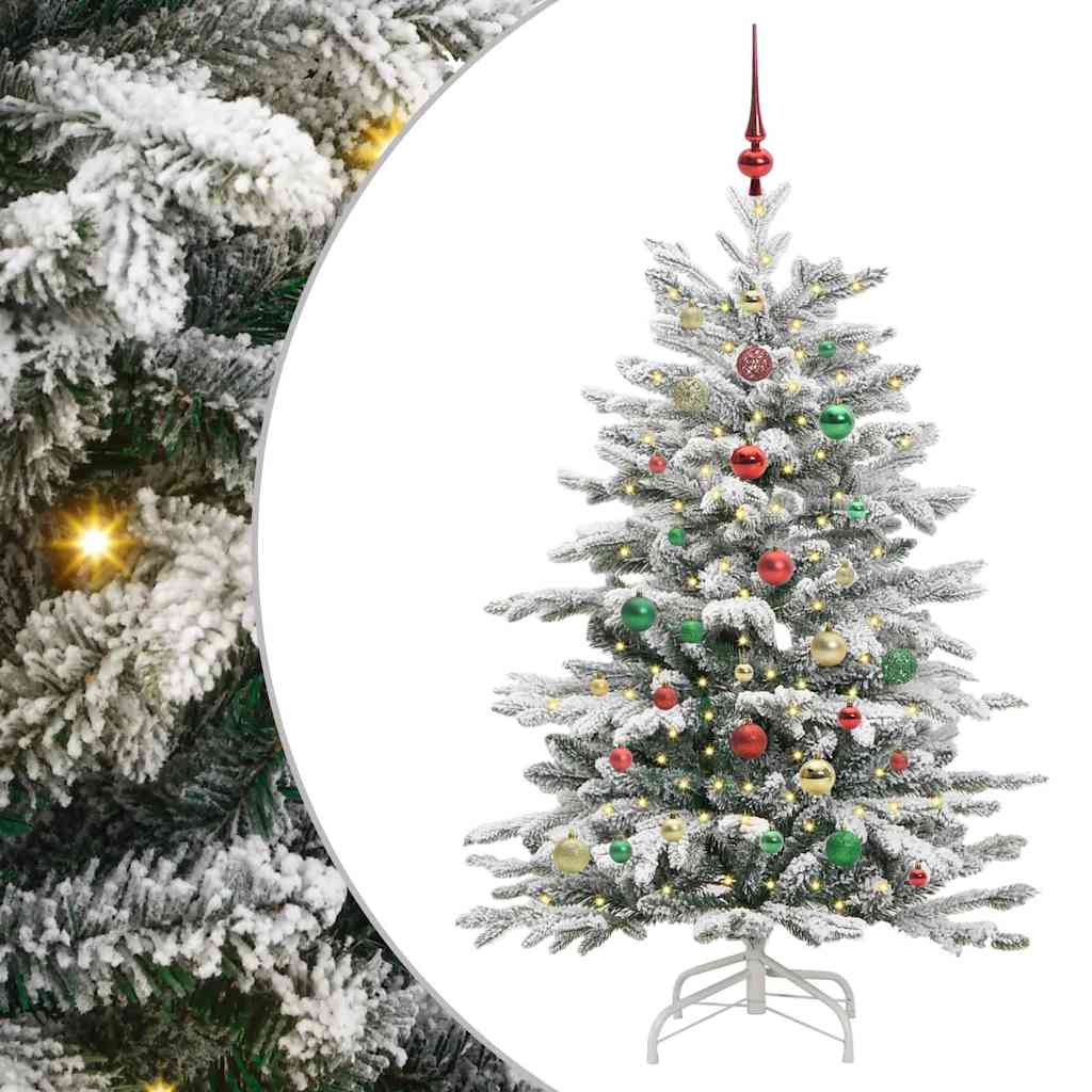 vidaXL Artificial Hinged Christmas Tree White 150 cm PE and PVC - 47017