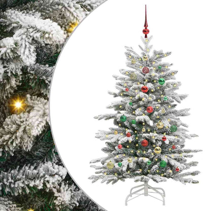 vidaXL Artificial Hinged Christmas Tree White 150 cm PE and PVC - 47017