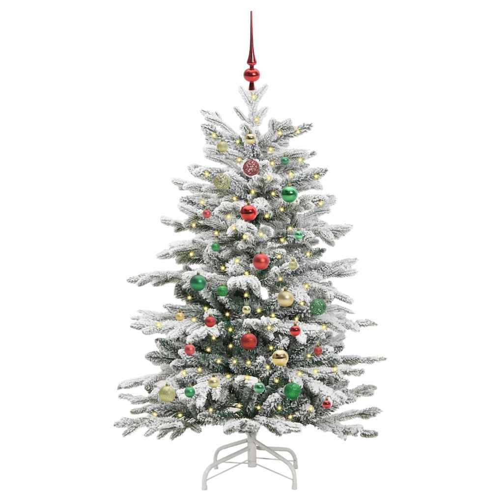 vidaXL Artificial Hinged Christmas Tree White 150 cm PE and PVC - 47017