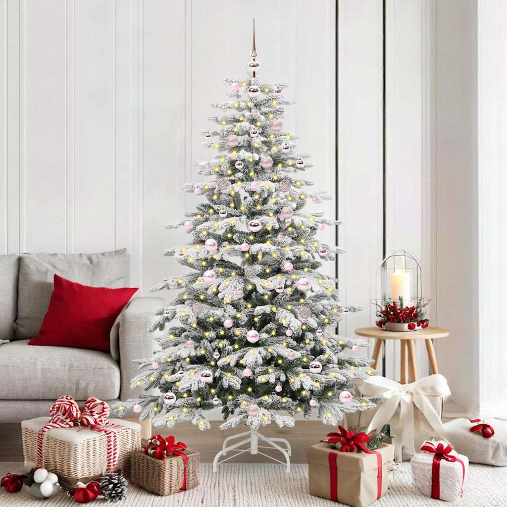 vidaXL Artificial Hinged Christmas Tree White 180 cm PE and PVC - 47027