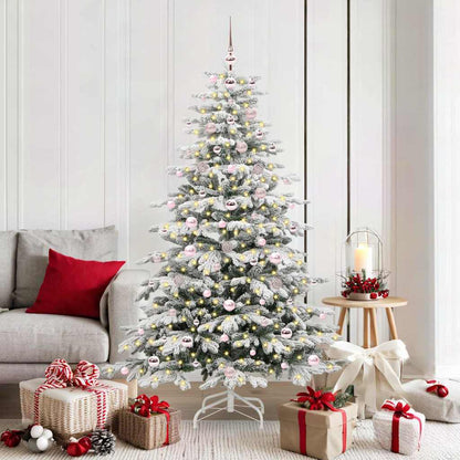 vidaXL Artificial Hinged Christmas Tree White 180 cm PE and PVC - 47027