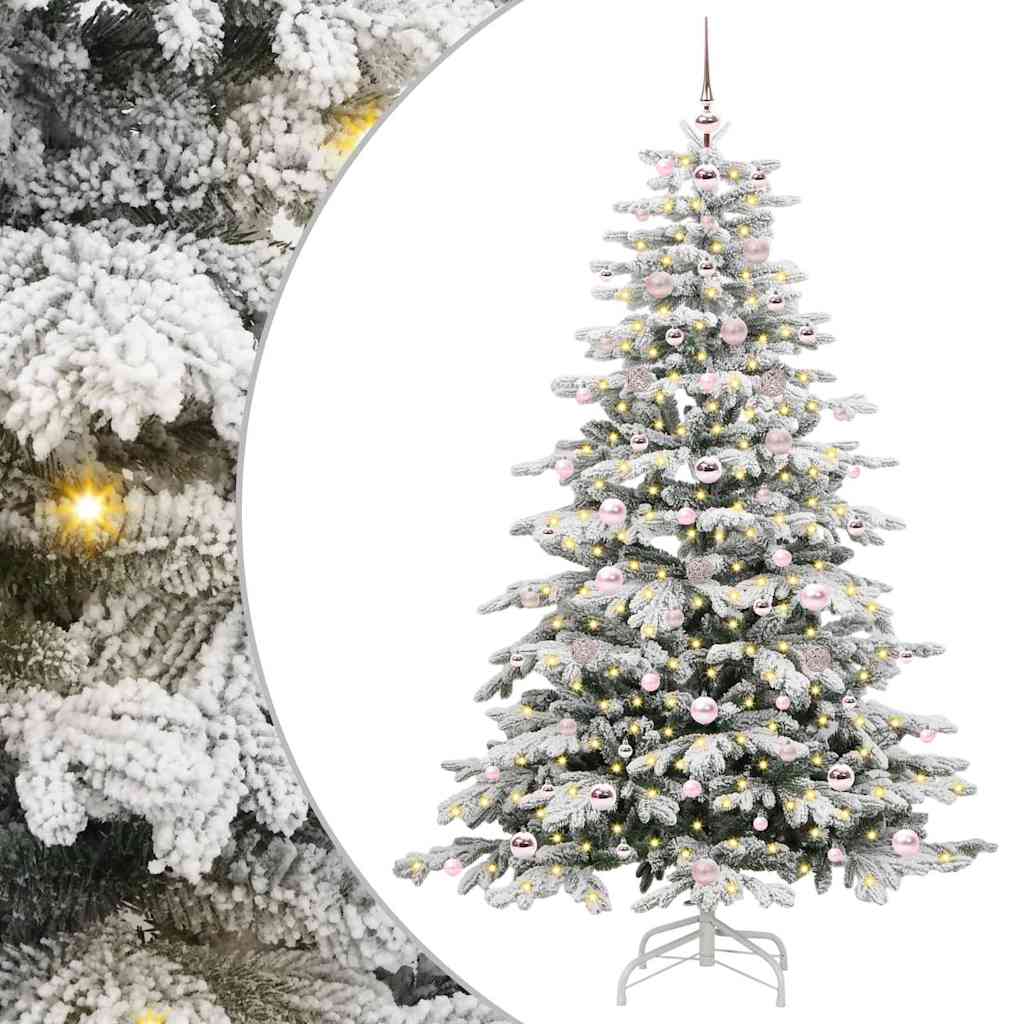 vidaXL Artificial Hinged Christmas Tree White 180 cm PE and PVC - 47027