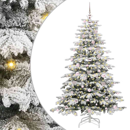 vidaXL Artificial Hinged Christmas Tree White 180 cm PE and PVC - 47027