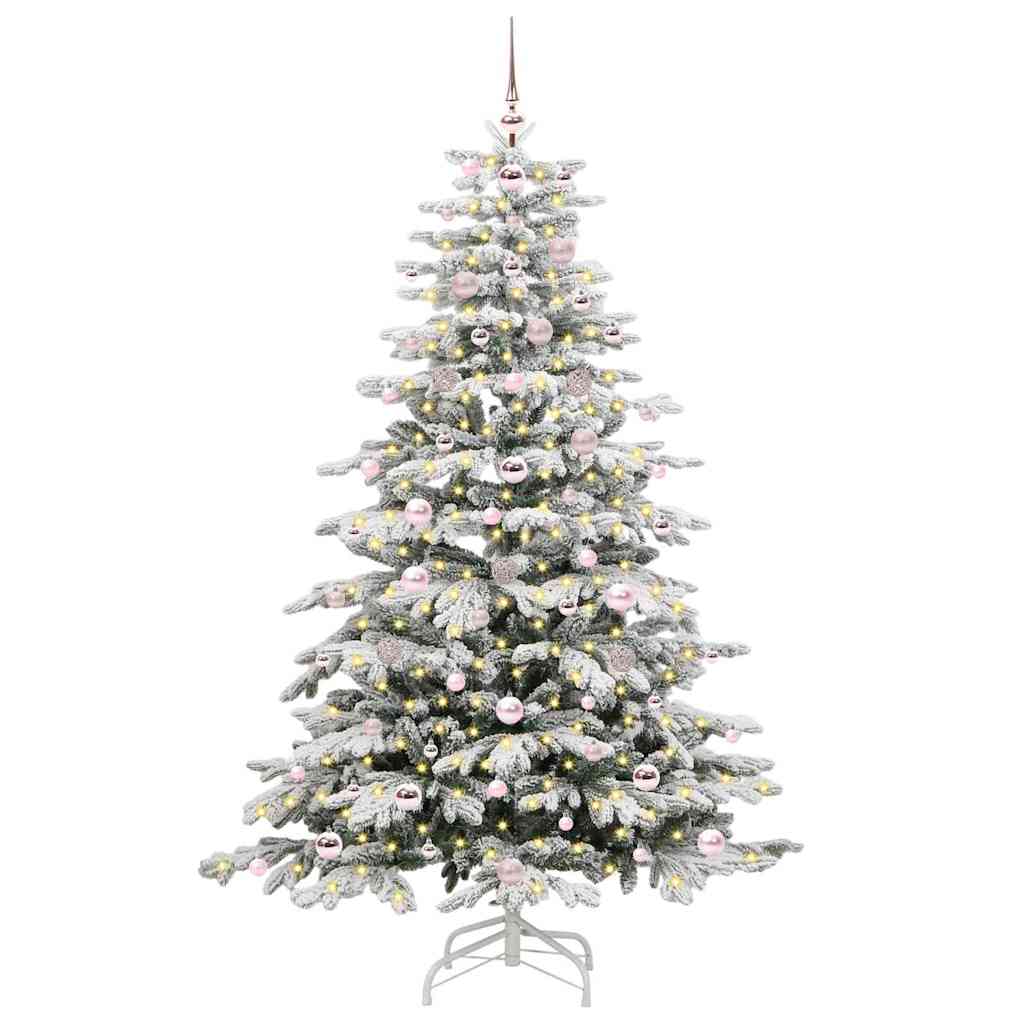 vidaXL Artificial Hinged Christmas Tree White 180 cm PE and PVC - 47027