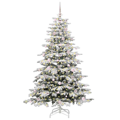 vidaXL Artificial Hinged Christmas Tree White 180 cm PE and PVC - 47027