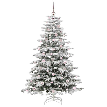 vidaXL Artificial Hinged Christmas Tree White 180 cm PE and PVC - 47027