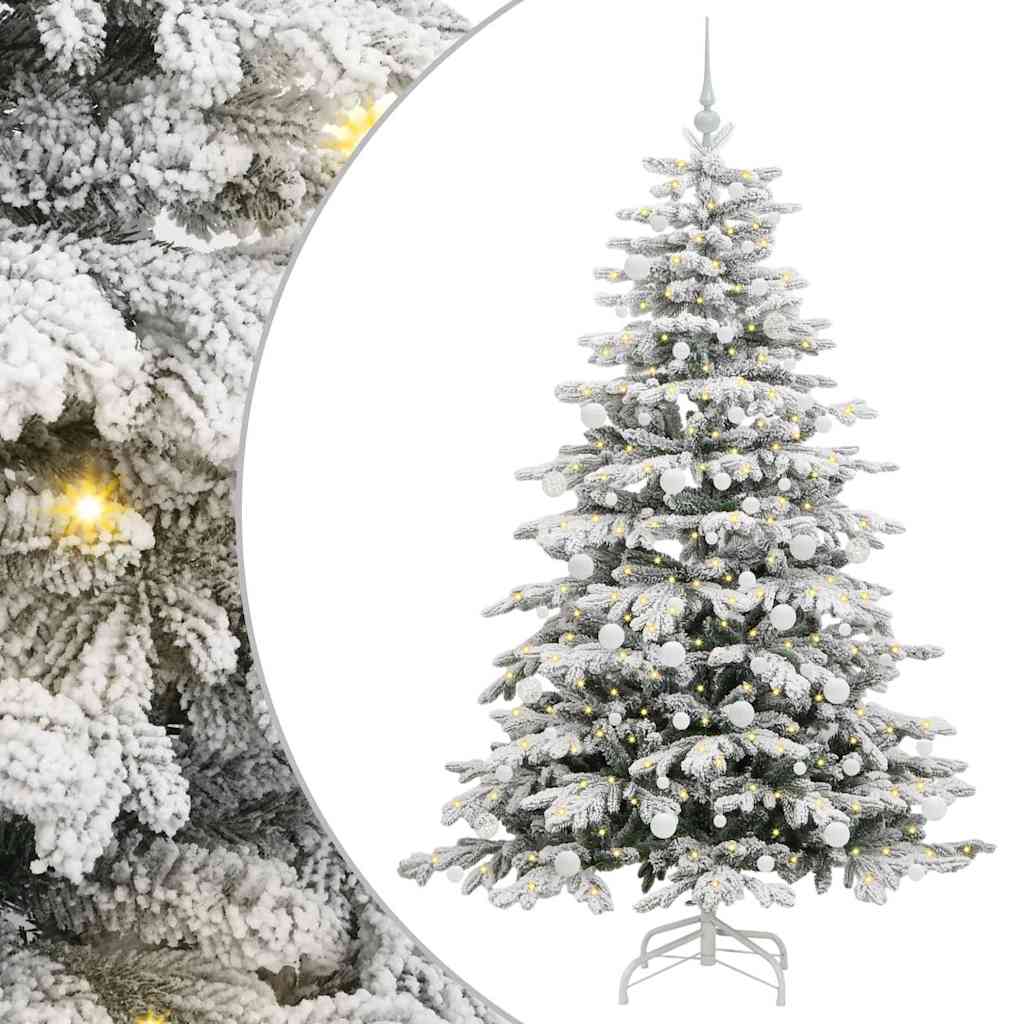 vidaXL Artificial Hinged Christmas Tree White 180 cm PE and PVC - 47028