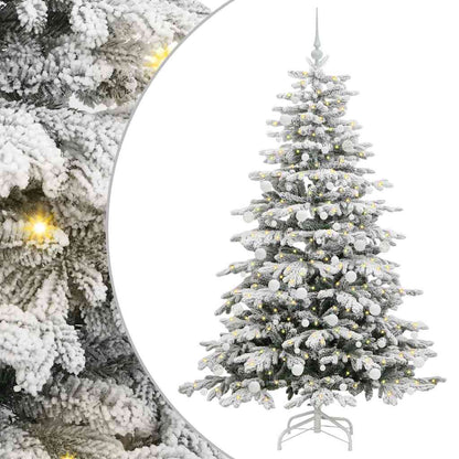 vidaXL Artificial Hinged Christmas Tree White 180 cm PE and PVC - 47028