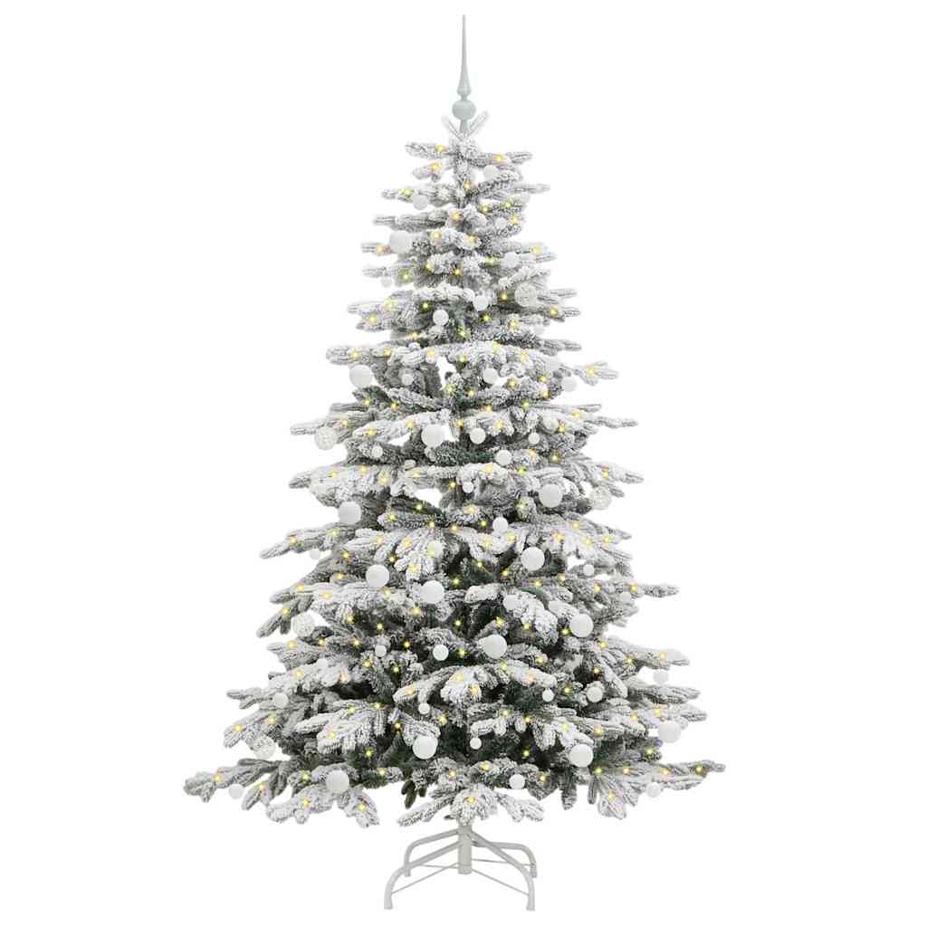 vidaXL Artificial Hinged Christmas Tree White 180 cm PE and PVC - 47028
