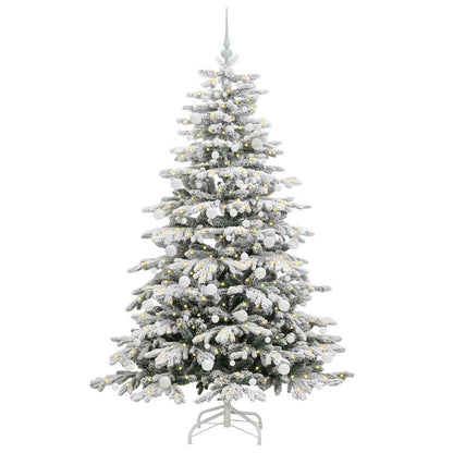vidaXL Artificial Hinged Christmas Tree White 180 cm PE and PVC - 47028