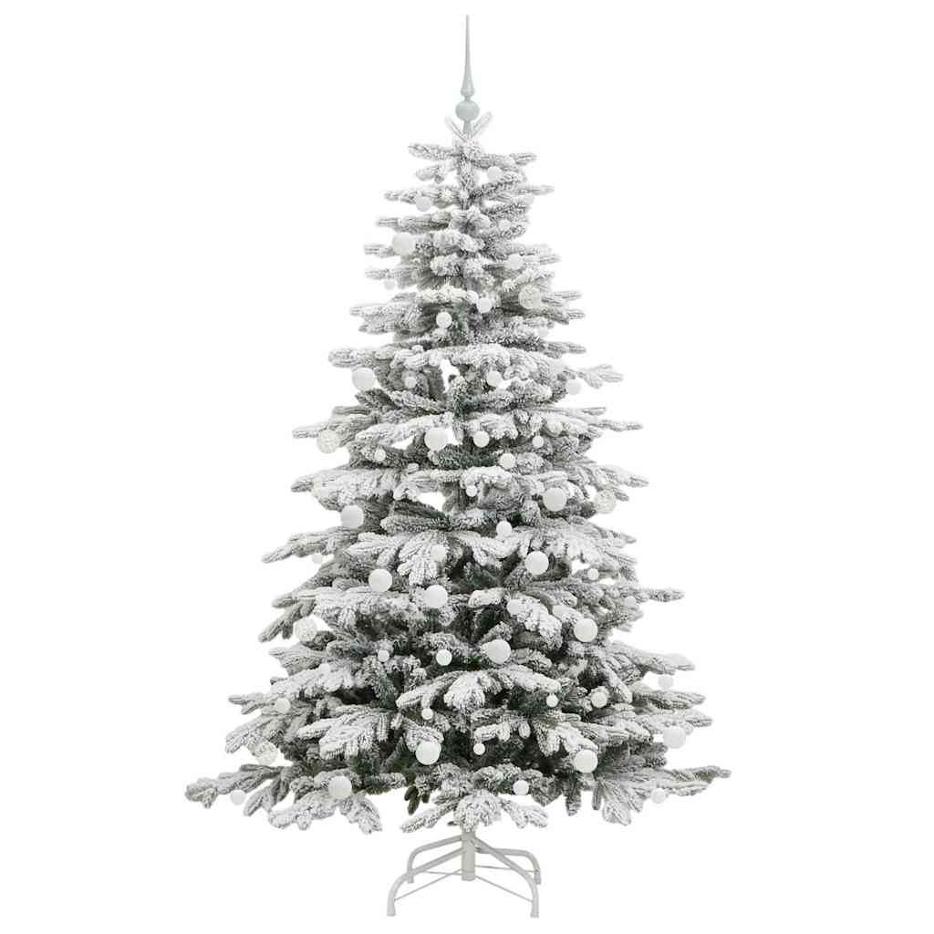 vidaXL Artificial Hinged Christmas Tree White 180 cm PE and PVC - 47028