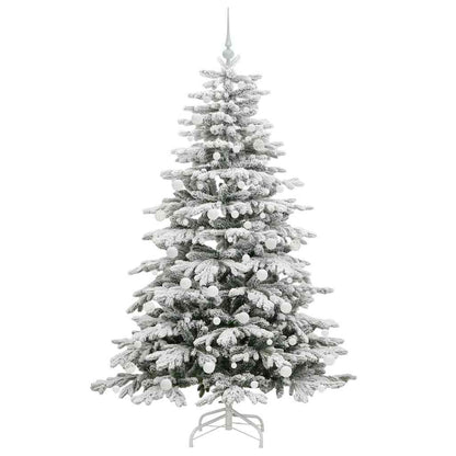 vidaXL Artificial Hinged Christmas Tree White 180 cm PE and PVC - 47028