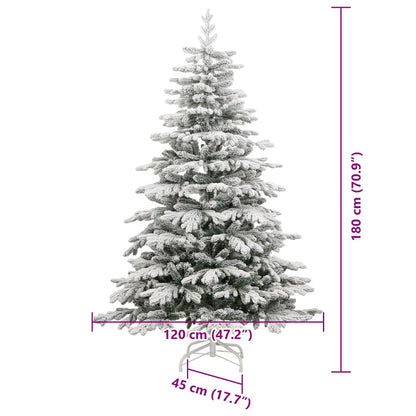 vidaXL Artificial Hinged Christmas Tree White 180 cm PE and PVC - 47028