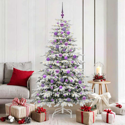 vidaXL Artificial Hinged Christmas Tree White 180 cm PE and PVC - 47039