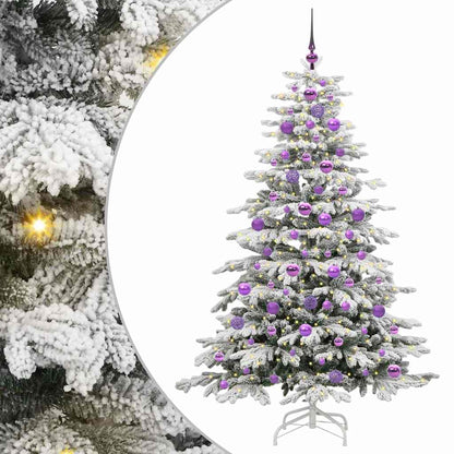 vidaXL Artificial Hinged Christmas Tree White 180 cm PE and PVC - 47039