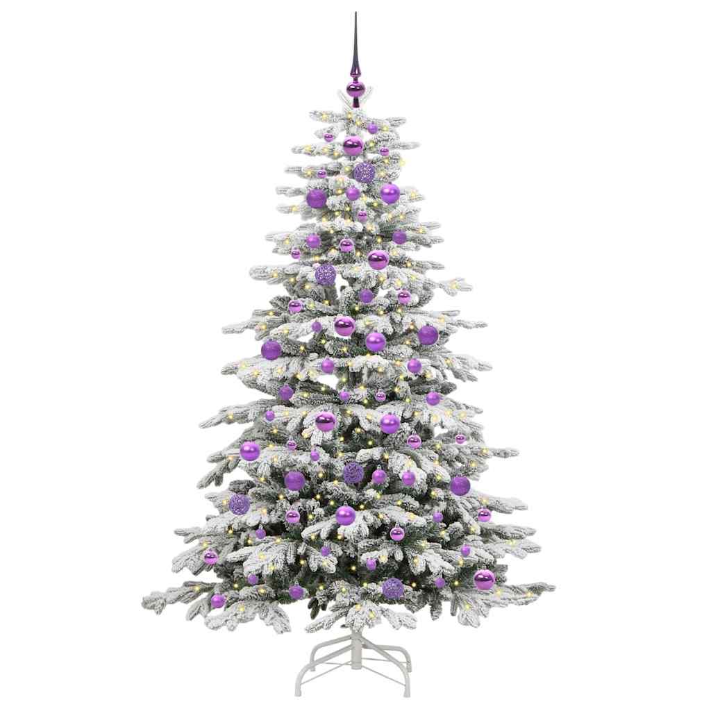vidaXL Artificial Hinged Christmas Tree White 180 cm PE and PVC - 47039