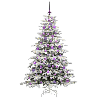 vidaXL Artificial Hinged Christmas Tree White 180 cm PE and PVC - 47039