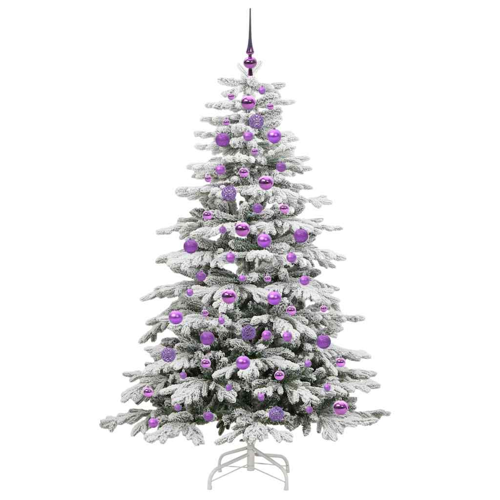 vidaXL Artificial Hinged Christmas Tree White 180 cm PE and PVC - 47039