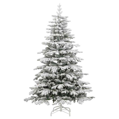 vidaXL Artificial Hinged Christmas Tree White 180 cm PE and PVC - 47039